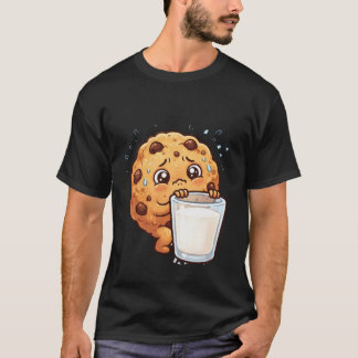 不安なチョコチップクッキーのキャラクター Tシャツ