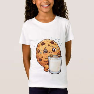 不安なチョコチップクッキーのキャラクター Tシャツ