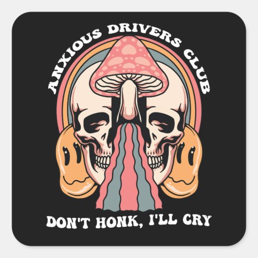 不安なドライバーズクラブ私はGroovy Reと叫ぶ スクエアシール (正面)