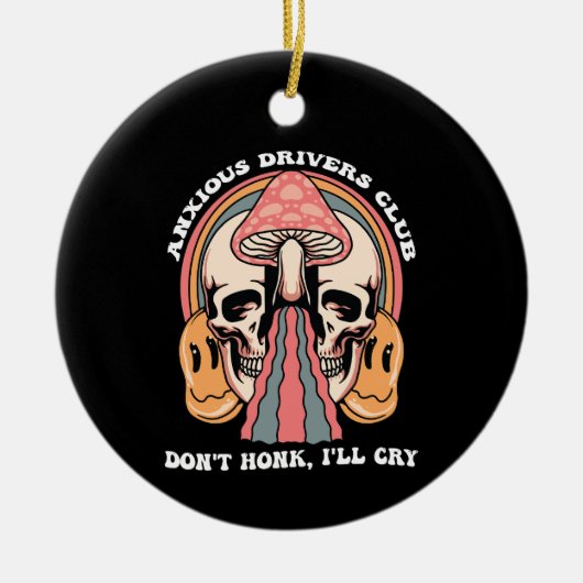 不安なドライバーズクラブ私はGroovy Reと叫ぶ セラミックオーナメント (正面)