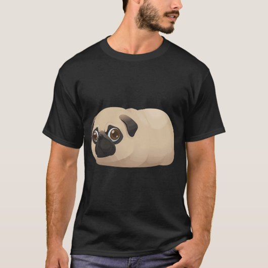 不安なポテト かわいいパグの日常 Tシャツ (正面)