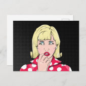 不安な女性 ポストカード (正面/裏面)