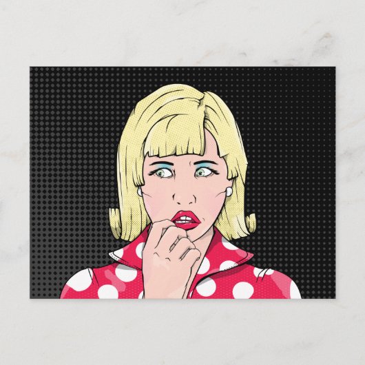 不安な女性 ポストカード (正面)