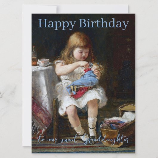 不安な小さな母ハッピーバースデー孫娘 (正面)