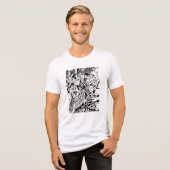 不安な洞察 トライブレンドTシャツ (正面全面)