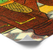 不安な瞬間、プールキューが頭を打つ ポスター (角)