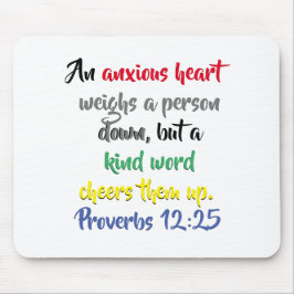 不安な聖書の聖句にカラフル対する優しい言葉 マウスパッド