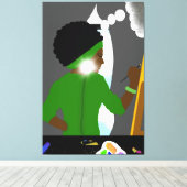 不安な芸術家 キャンバスプリント (インサイチュ (ウッドフロア))