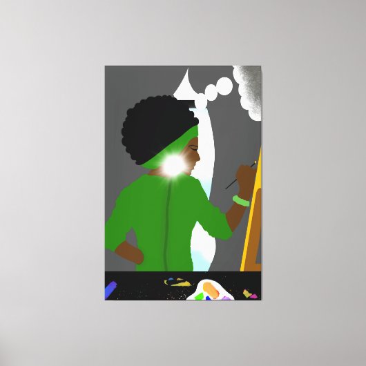 不安な芸術家 キャンバスプリント (正面)