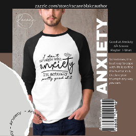 不安に強い 3/4スリーブラグランTシャツ Tシャツ