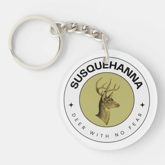 不安のないサスケハンナ鹿アクリル製キーチェーン キーホルダー (正面)