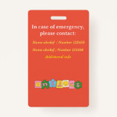 不安の不可視障害ラナードID バッジ (裏面)