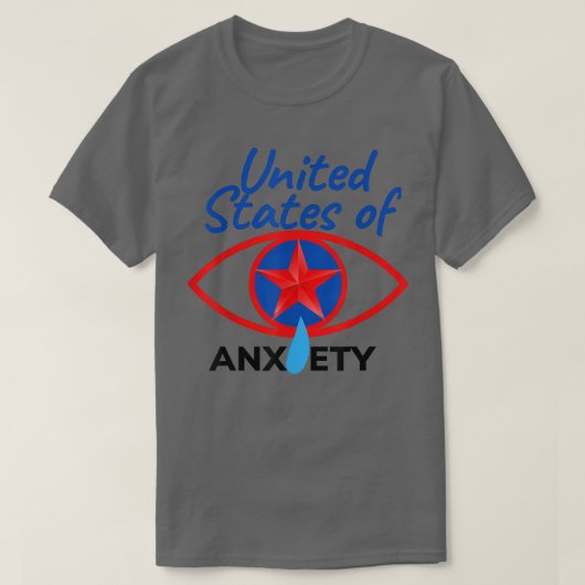 不安の統一された州Usaメンタルヘルスの意識 Tシャツ (デザイン正面)