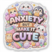 不安をかわいくステッカー シール (正面)