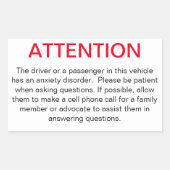 不安を警察に知らせる窓ステッカー 長方形シール (正面)