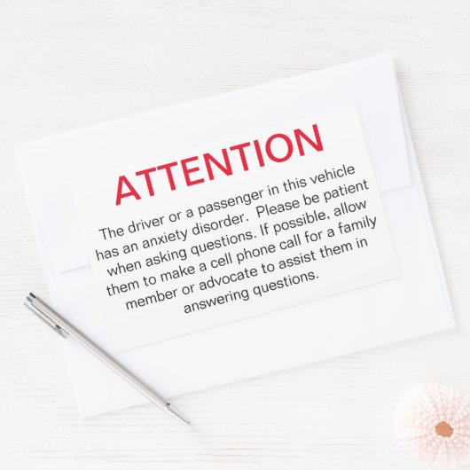 不安を警察に知らせる窓ステッカー 長方形シール (封筒)