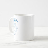 不安ステッカーを貼った コーヒーマグカップ (正面左)