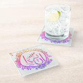 不安レリーフ、 浮き彫り ガラスコースター (アングル)