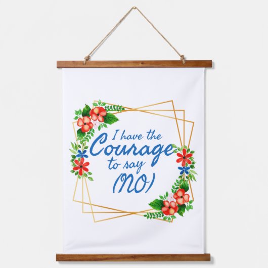 不安前向きと自己愛の肯定 吊り下げ型タペストリー (正面)