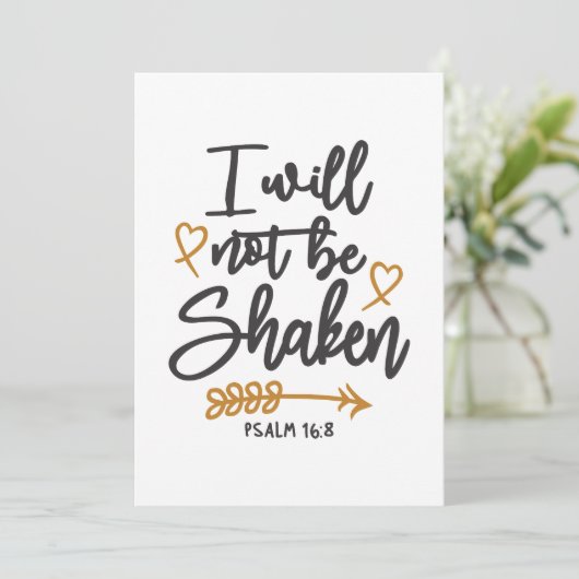 不安定な信仰 – 詩篇16:8キリスト教のデザイン サンキューカード (スタンド正面)