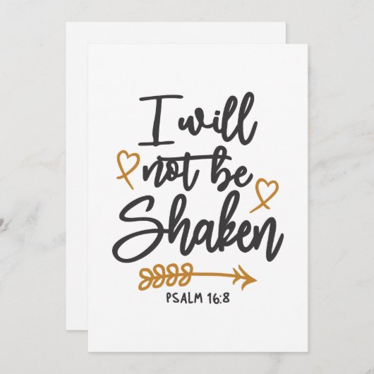 不安定な信仰 – 詩篇16:8キリスト教のデザイン サンキューカード (正面/裏面)