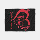 不安定な戦士ハートストローク認識度月20日 フリースブランケット (正面(横))