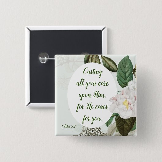 不安気に心配を投げ感動的る 缶バッジ (正面&裏面)