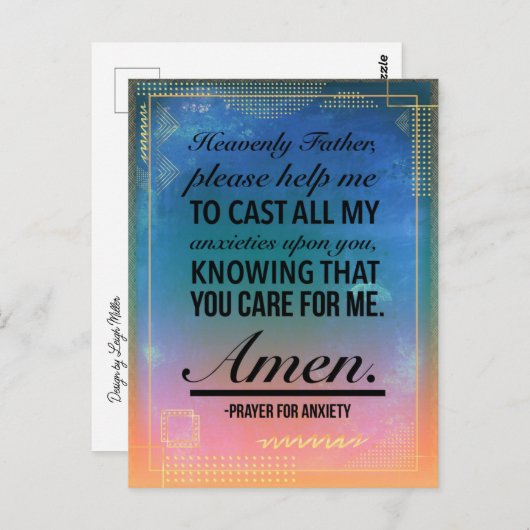 不安用祈りの言葉 ポストカード (正面/裏面)