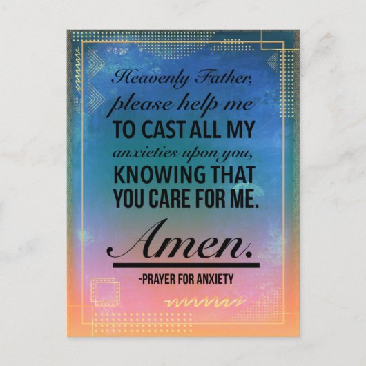 不安用祈りの言葉 ポストカード (正面)