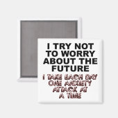 不安発作おもしろい冷蔵庫用マグネット冷蔵庫 マグネット (正面/裏面)