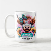 不安装荷ハイランド牛セラミックマグカップ コーヒーマグカップ (左)