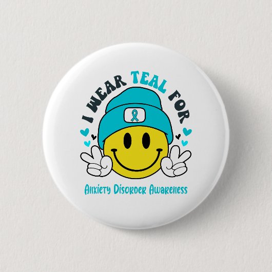 不安障害認識度リボン支援ギフト 缶バッジ (正面)