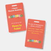 不安・焦慮 目に見えない障害 ラニヤード ID バッジ (正面&裏面)