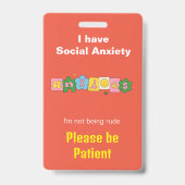 不安・焦慮 目に見えない障害 ラニヤード ID バッジ (正面)