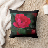 不安 – 赤いバラと諺の喜び節 クッション (ブランケット)