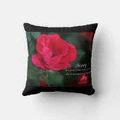 不安 – 赤いバラと諺の喜び節 クッション (裏面)