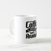 不安Anxieを克服したコーヒーと精神的な健康 コーヒーマグカップ (正面左)