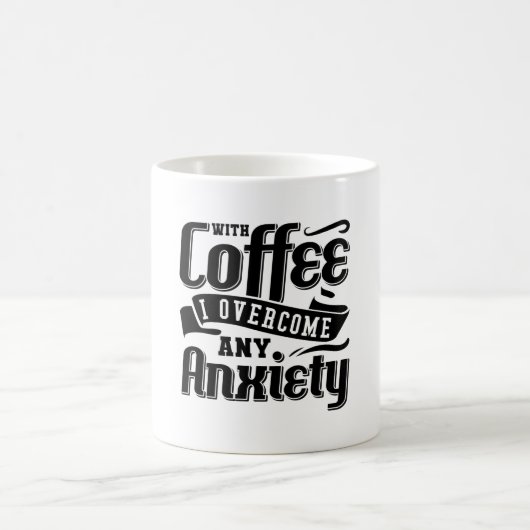 不安Anxieを克服したコーヒーと精神的な健康 コーヒーマグカップ (中央)