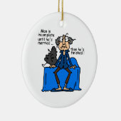 不完全なそれから終えられた結婚のユーモア セラミックオーナメント (右)