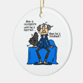 不完全なそれから終えられた結婚のユーモア セラミックオーナメント (左)