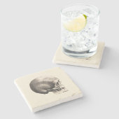 不完全なスカル ストーンコースター (横)