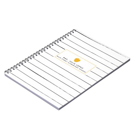 不完全なストライプの金Appleの先生のノート ノートブック (左側)