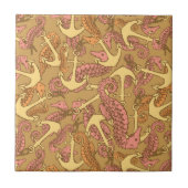 不完全なタツノオトシゴおよびいかりパターン タイル (正面)