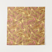 不完全なタツノオトシゴおよびいかりパターン タペストリー (正面)