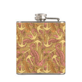 不完全なタツノオトシゴおよびいかりパターン フラスク (裏面)