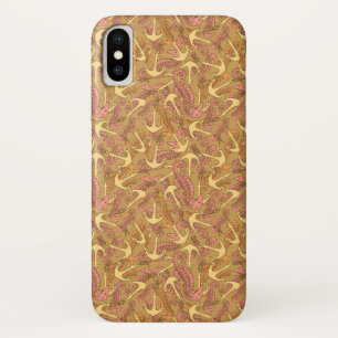 不完全なタツノオトシゴおよびいかりパターン iPhone X ケース