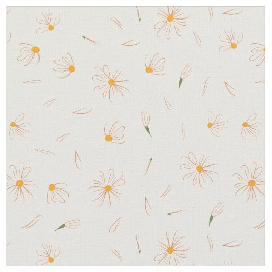 不完全なデイジーの花模様-花パターン ファブリック (クローズアップ)