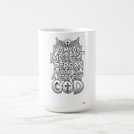 不完全な人 完全な神 ロングスリーブ コーヒーマグカップ (中央)