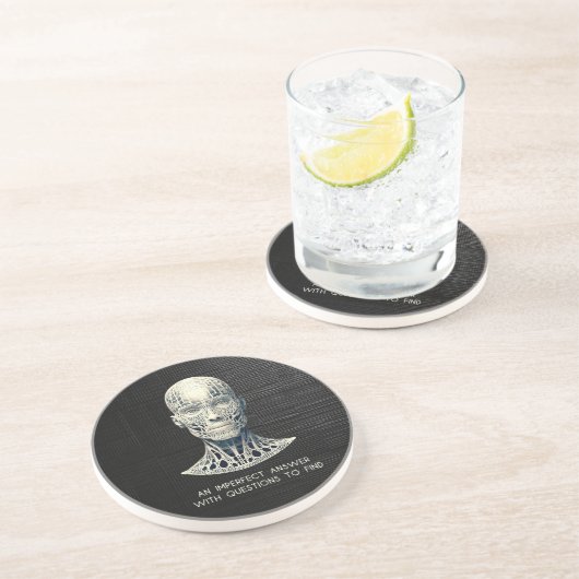 不完全な回答の砂岩ラウンド コースター (側面)