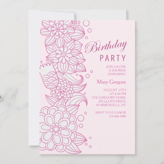 不完全な花の招待状 招待状 (正面)